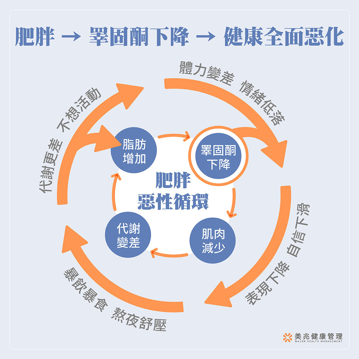 ▲▼根據美兆健康管理機構最新統計與臨床觀察，許多年輕男性在30歲出頭就已出現肥胖、血糖異常與代謝症候群等問題，進一步引發男性荷爾蒙睪固酮下降，甚至走入更大的健康惡。（圖／美兆健康管理提供）