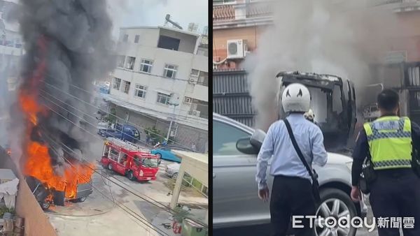 ▲彰化縣秀水鄉今日上午發生一起火燒車事件            。（圖／記者唐詠絮翻攝）
