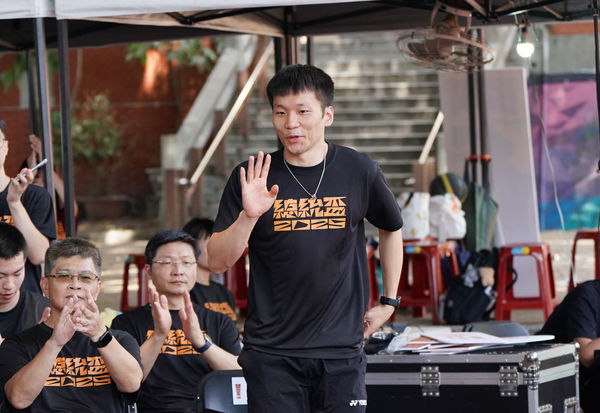 ▲運動部首任部長李洋大秀籃球神射。（圖／總統盃3X3籃球賽提供）