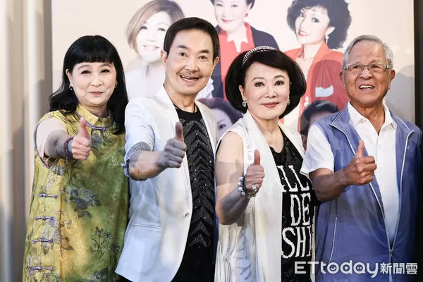 ▲陳凱倫、金佩姍、楊懷民、金燕、大百合、馬妞等人出席壯世代公益演唱會。（圖／記者林敬旻攝）