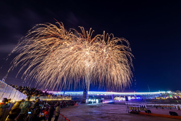 ▲114年國慶焰火10/10在南投縣會展中心盛大登場，9月16日晚間8點將進行試放。（圖／南投縣政府提供）