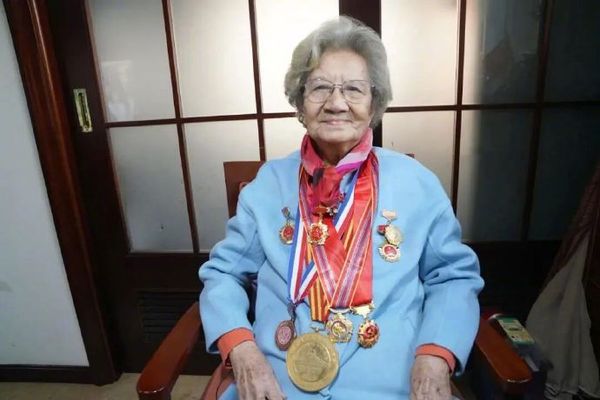 ▲▼陸資深女星陳奇享耆壽95歲。（圖／翻攝自微博）