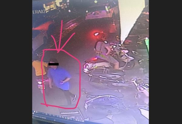 ▲▼彰化市有男子到麵攤吃霸王餐，身影被拍下。。（圖／翻攝自彰化人大小事）