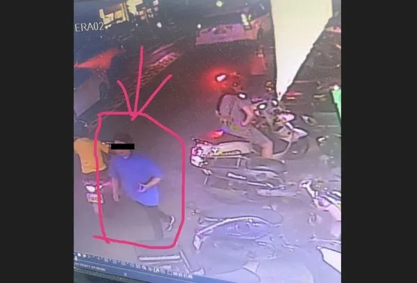 ▲▼彰化市有男子到麵攤吃霸王餐，身影被拍下。。（圖／翻攝自彰化人大小事）