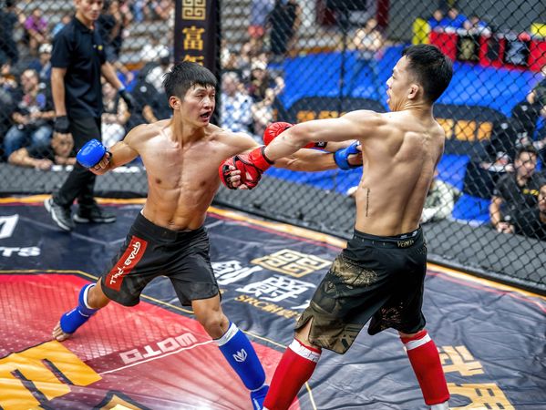 ▲尤凱文（上）以坐山式壓制對手，獲得最終勝利、不只是「凱撒」，尤凱文還是魯凱戰士、陳暐承（左）整場與對手周旋，驚險拿下勝利、彭皓宇（左）跟對手近身肉搏。（圖／台北市綜合格鬥協會提供）