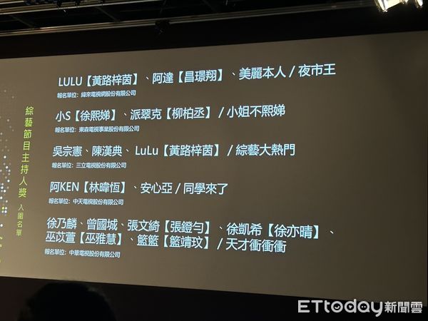 ▲▼金鐘60綜藝節目主持人獎入圍名單。（圖／ETtoday）