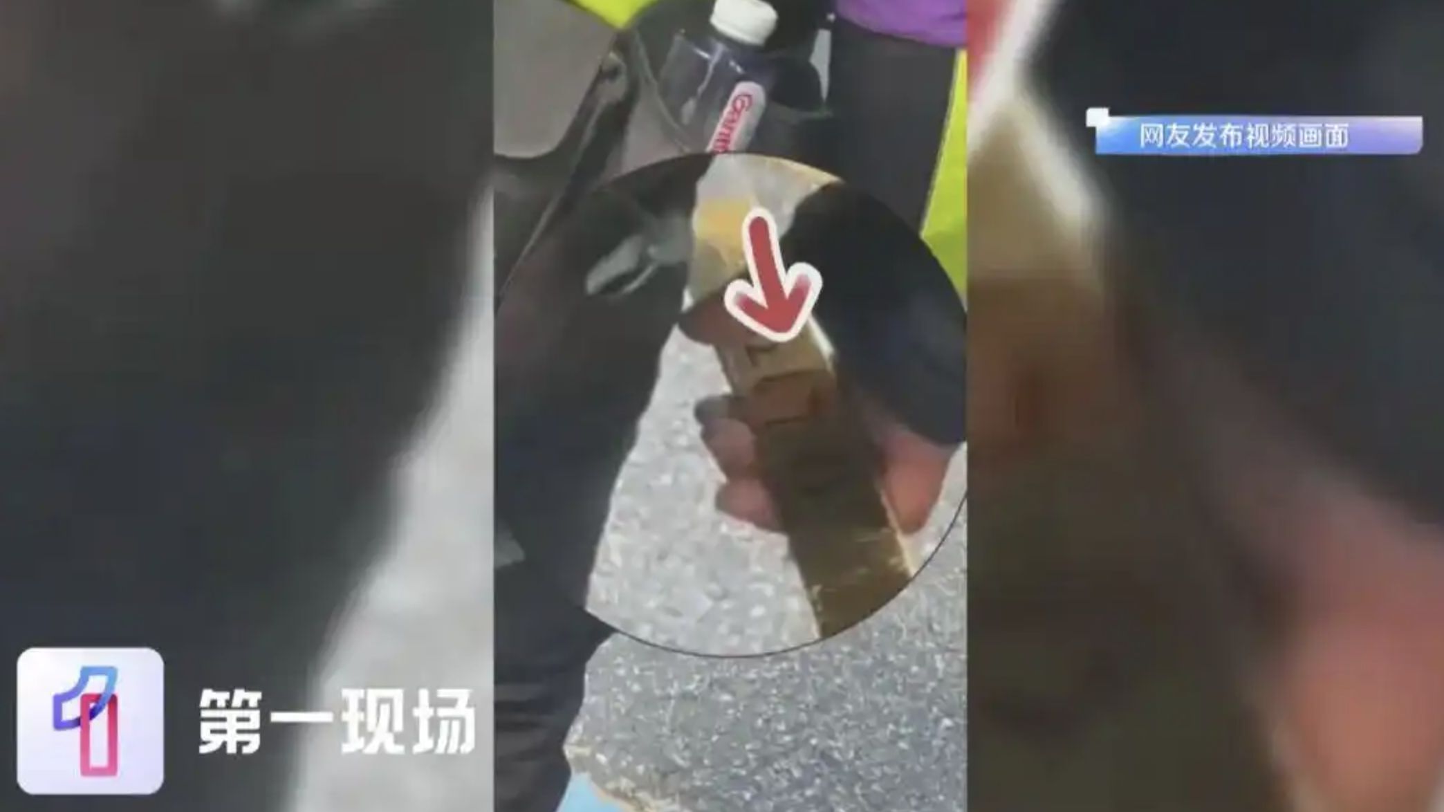 ▲深圳一名交警被民眾拍下手持約2公斤重的金條執勤，引起網友熱議。（圖／翻攝光明網）