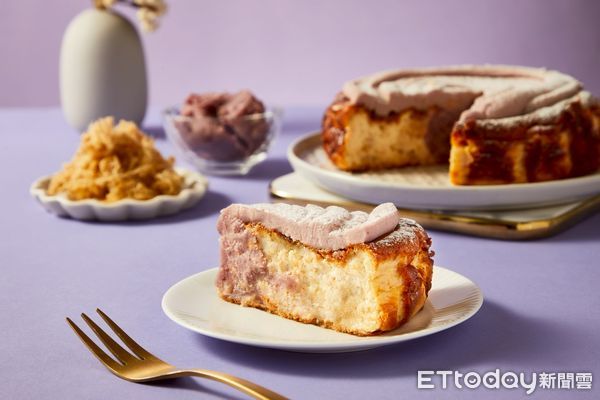 ▲▼起士公爵今年中秋節推出全新「芋泥肉鬆巴斯克」。（圖／起士公爵提供）