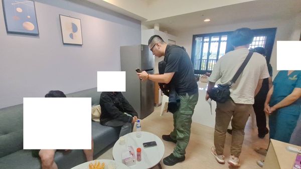 ▲無照越籍人士在台中從事醫美全程直播。（圖／彰化專勤隊提供）