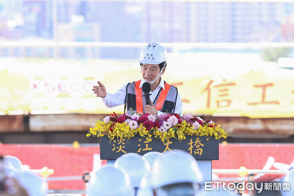 ▲總統賴清德出席「淡江大橋合龍典禮」。（圖／記者林敬旻攝）