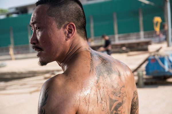 ▲鄭中基為《阿龍》長達6個月的肉體改造。（圖／華映提供）