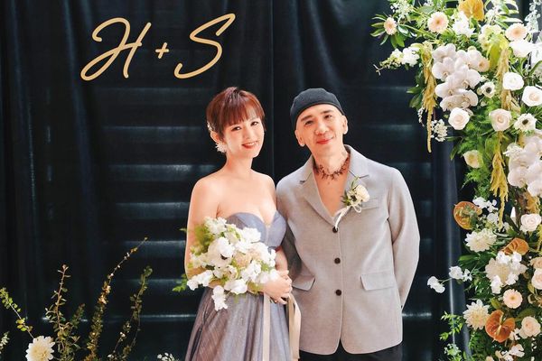 作家H（右）和陳珮甄（左）辦完婚宴不久就宣布分手。（翻攝自作家H IG）