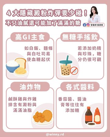 ▲營養師揭日常「四大隱藏澱粉炸彈」。（圖／翻攝自營養師張語希粉專）
