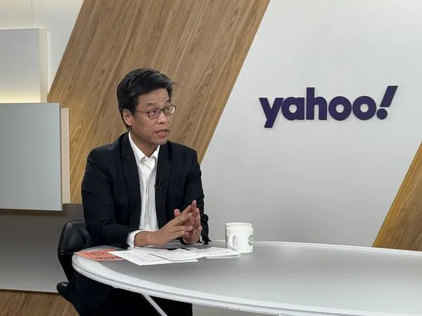 ▲▼總統府國安會諮詢委員黃重諺接受訪問。（圖／Yahoo提供）