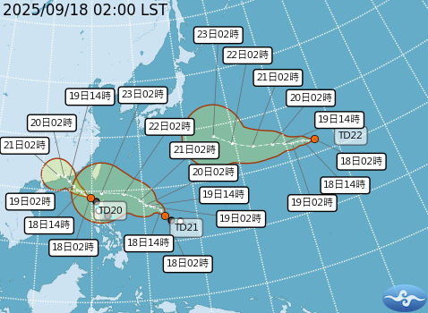 ▲▼颱風路徑預測。（圖／氣象署提供）