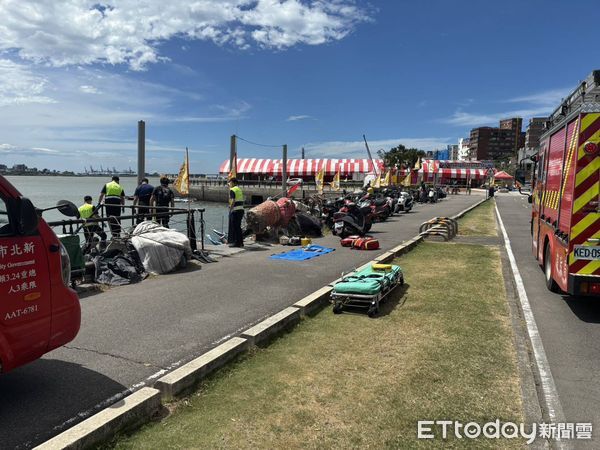 ▲▼淡水捷運站後方一名女子溺水，救起無心跳送醫搶救             。（圖／記者陳以昇翻攝）