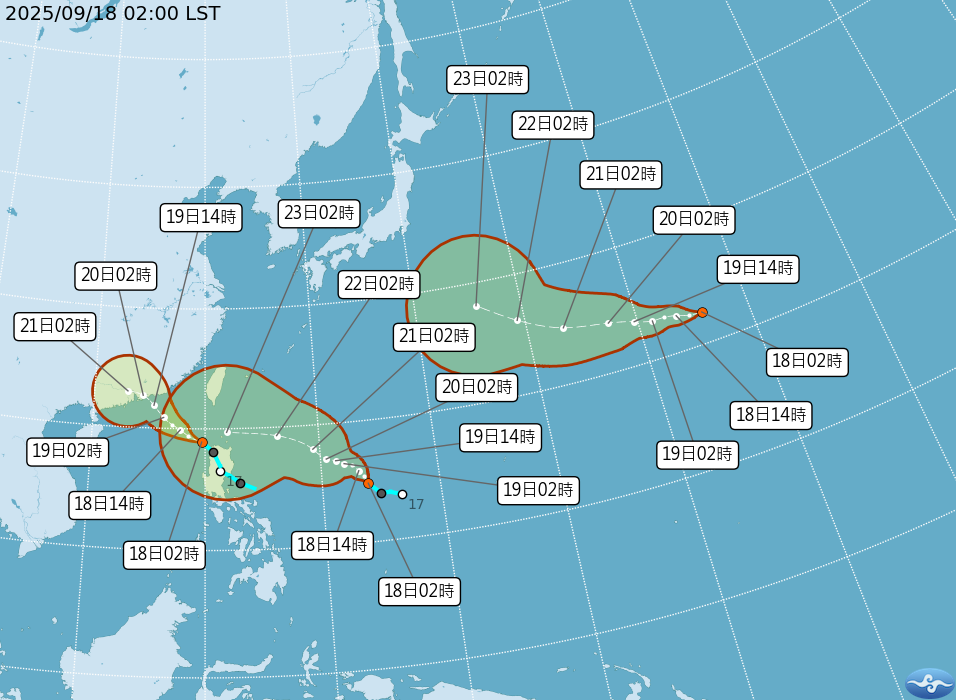 雙颱今將生成「最新路徑」曝　台東、屏東大雨特報