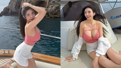 國光女神坐遊艇穿超辣！　「解放細肩帶炸上圍」S曲線全看光