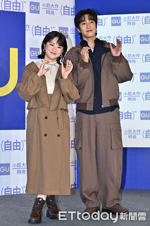 ▲▼婁峻碩、焦凡凡出席GU 2025秋冬展示會。（圖／記者李毓康攝）