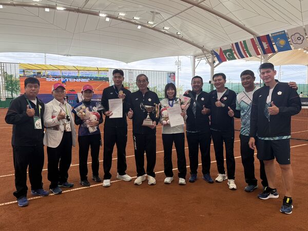 ▲余凱文與黃詩媛在本屆軟網亞錦賽奪得金牌。（圖／軟網協會提供）