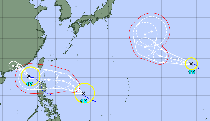 快訊／1天3颱！浣熊颱風晚間也生成了