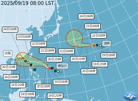 ▲▼目前太平洋有3個颱風。（圖／氣象署提供）