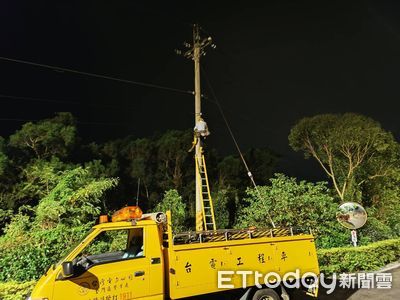 金門大雷雨！樹木觸高壓線「545戶停電」　台電冒雨摸黑搶修