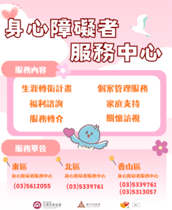 竹市推身心障礙者生涯轉銜服務　支持身障朋友度過人生每個階段