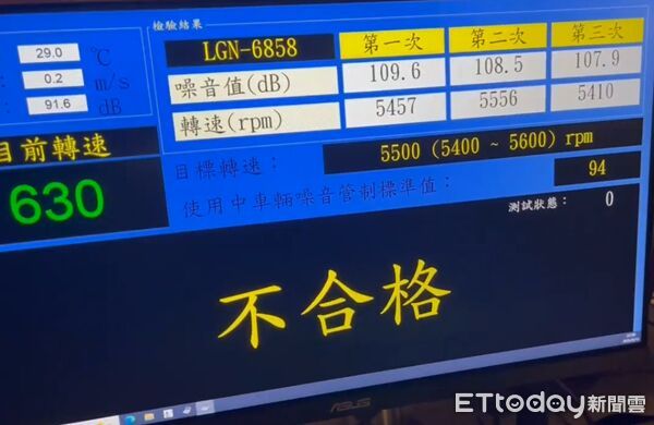 ▲▼第一部就攔到當晚最大噪音量的進口YAMAHA YZF，超標16分貝。（圖／桃園警分局提供）