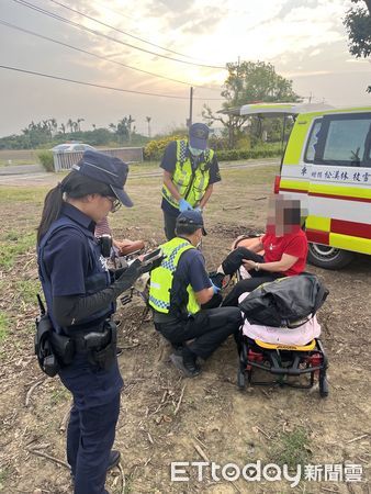 ▲▼   【布袋警協助跌倒婦人 迅速送醫展現暖警精神】  。（圖／布袋分局提供）
