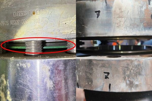 ▲▼興達電廠爆炸原因的法蘭關鍵密封墊片「消失」。（圖／台電提供）