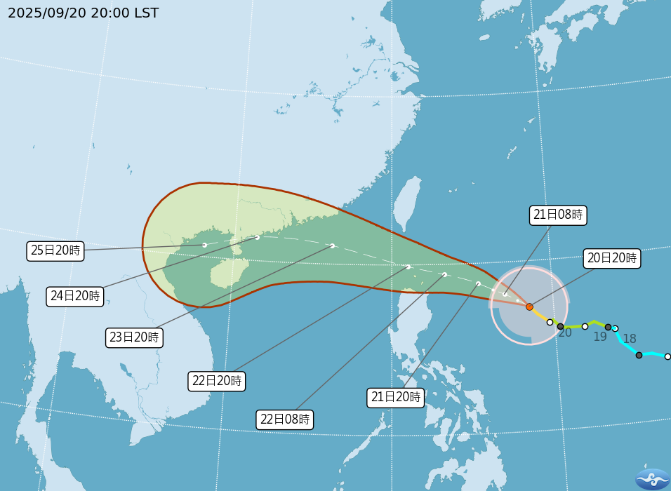 ▲樺加沙最新動態。（圖／翻攝自氣象署）