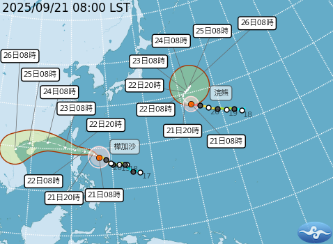 ▲▼樺加沙颱風。（圖／氣象署提供）