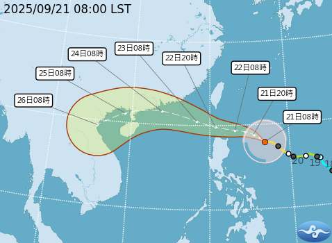 ▲▼樺加沙8時動態。（圖／氣象署）