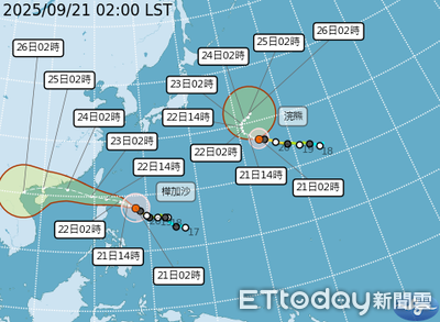 快訊／中颱「樺加沙」海上警報發布　首波警戒範圍曝