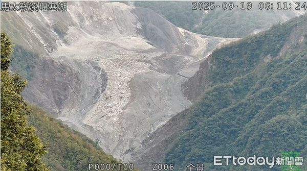 ▲9月6日堰塞湖空拍影像。（圖／花蓮分署提供，下同）