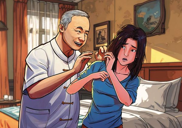 前主任祕書王學彥帶團參訪，涉晚間帶女學生入房間性騷擾。（AI繪圖FREEPIK生成，本刊美術組後製）