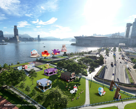 ▲「維港海上大巡遊」哆啦A夢、KAWS & 芝麻街、奶昔大哥及LABUBU，四大巨型氣偶將於10月25日齊聚香港,維港海上大巡遊。（圖／AllRightsReserved提供）