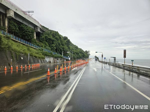 ▲台9線金崙至多良路，南下車道實施交通管制。（圖／記者楊晨東翻攝）