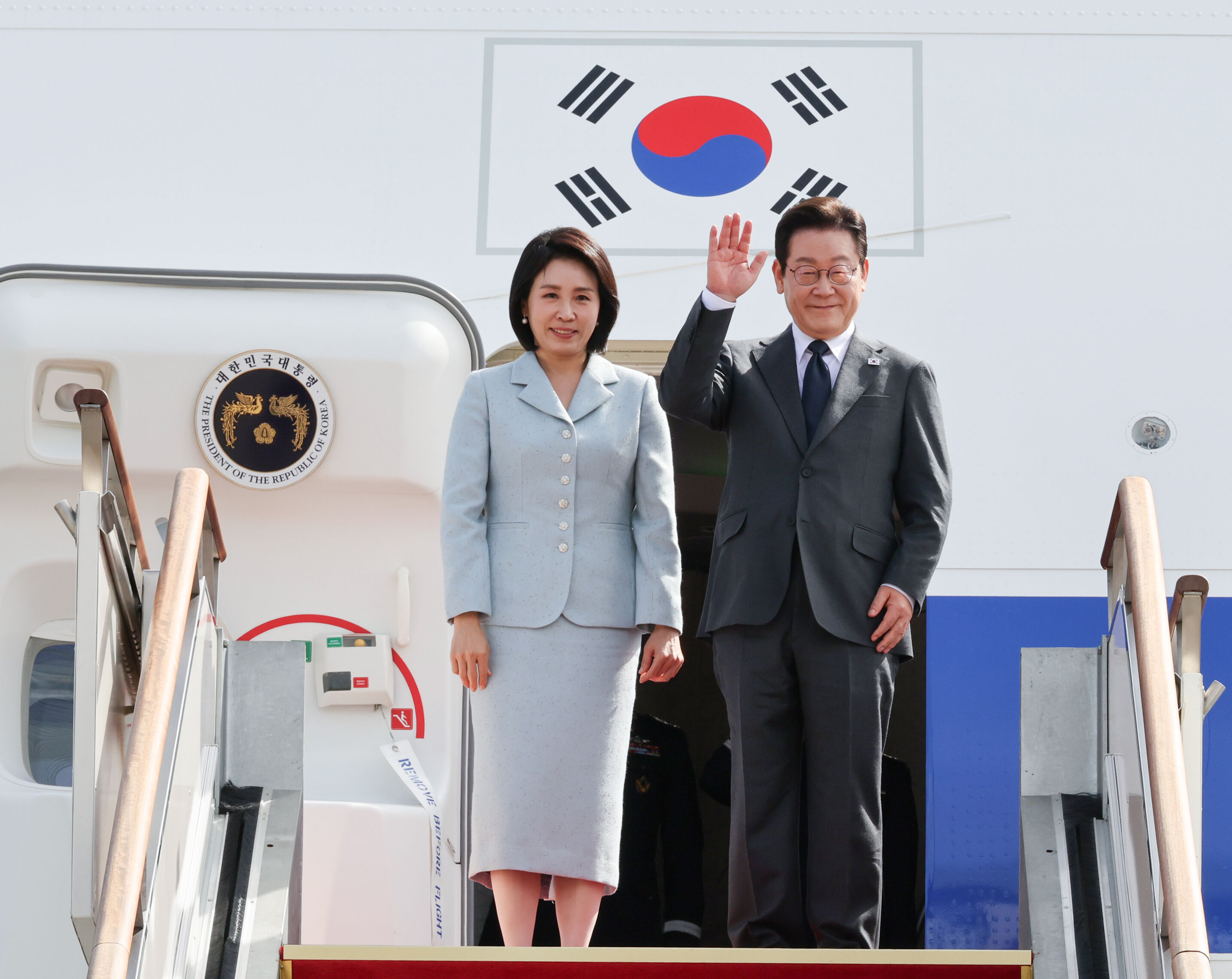 ▲▼南韓總統李在明、第一夫人金惠景出訪美國紐約。（圖／達志影像／newscom）