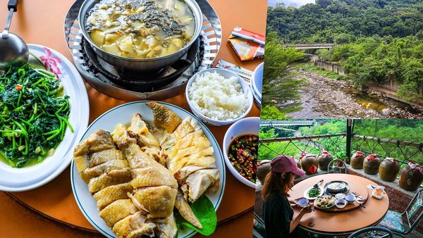 ▲▼三峽美食「荒郊野外土雞城」，享受溪谷景觀的在地美食餐廳。（圖／部落客陳小可提供）