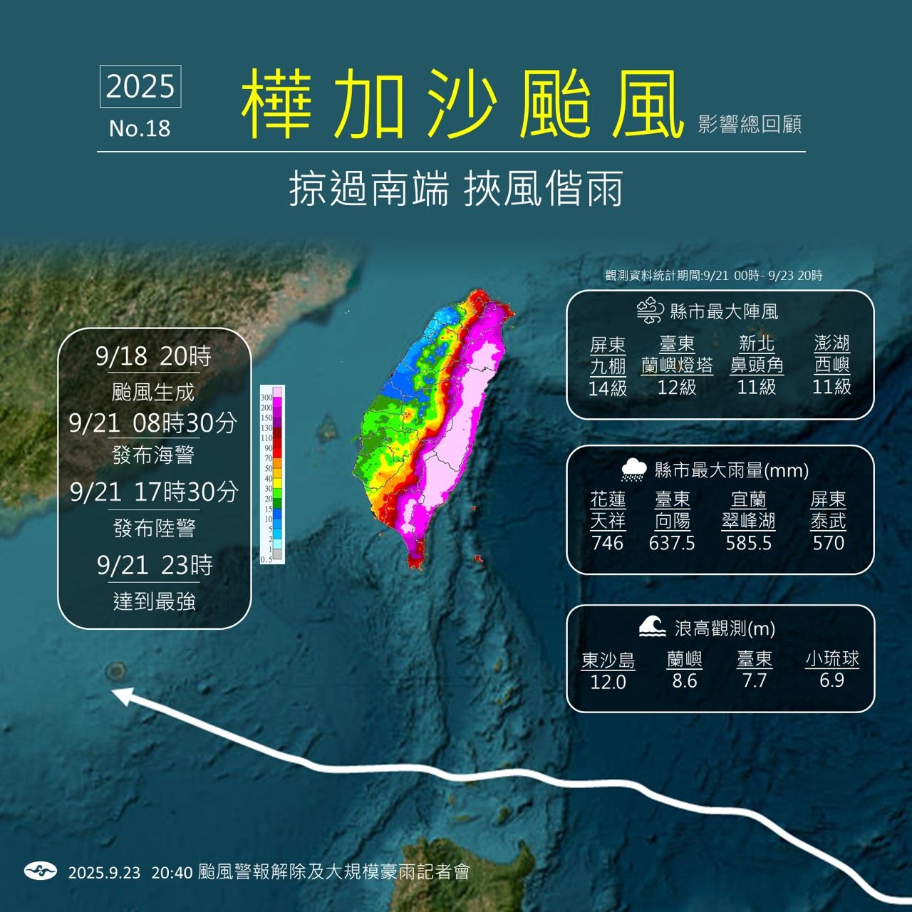 ▲▼樺加沙颱風。（圖／中央氣象署）