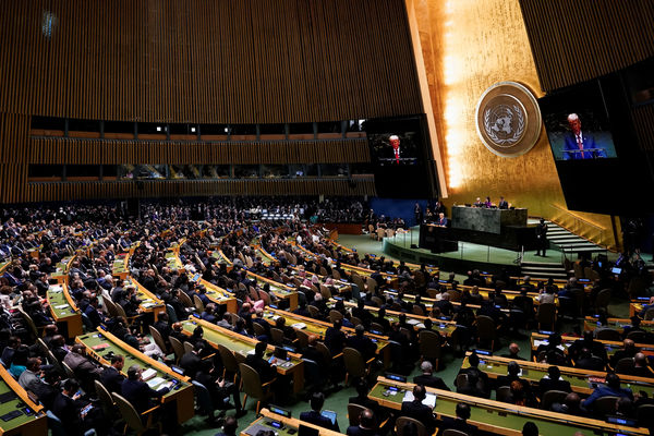 ▲美國總統川普出席在紐約舉行的第80屆聯合國大會。（圖／路透）