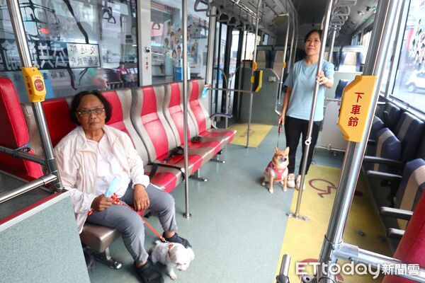 ▲台南市政府自9月27日起試辦「假日友善狗狗公車」，毛小孩免籠也能搭乘。（記者林東良翻攝，下同）