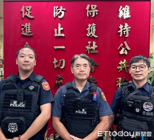 ▲信義分局吳興街派出所警員張祐誠、副所長黃建生、張育齊緊急到場救人。（圖／記者張君豪翻攝）