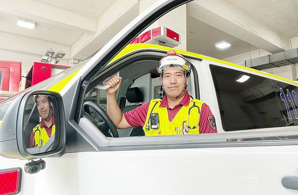 ▲桃園市消防局桃園分隊高級救護技術員廖偉霖，獲得第四屆金心獎－台灣最佳心肌梗塞緊急救護員殊榮。（圖／桃園市消防局提供）