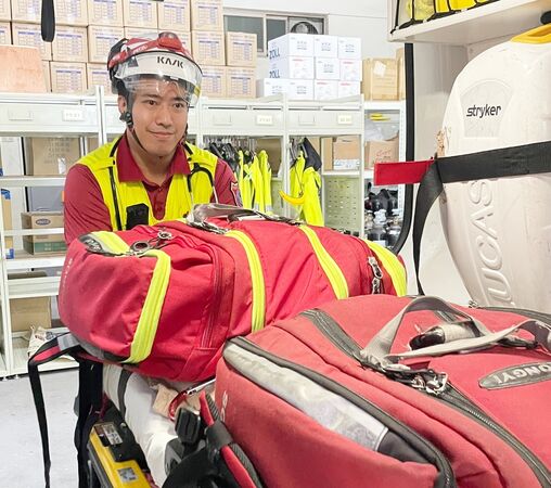 ▲桃園市消防局桃園分隊高級救護技術員廖偉霖，多次救回急性心梗患者性命，但仍認為自己還有很多要學習。（圖／桃園市消防局提供）