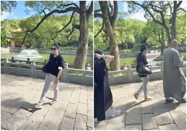 邱淑貞到普陀山祈福。（翻攝小紅書）