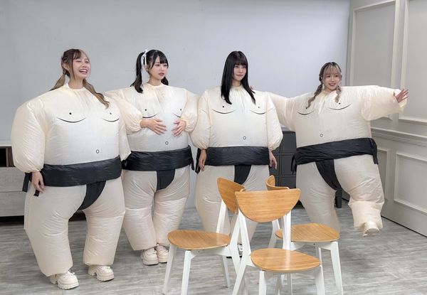 ▲▼ AKB48 Team TP劉曉晴、林于馨、蔡亞恩穿上胖胖裝即興熱舞。（圖／好言娛樂提供）