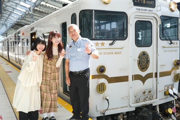 ▲碧海、(左起)、YABE與列車長。（圖／麥卡貝網路電視 x公視+）